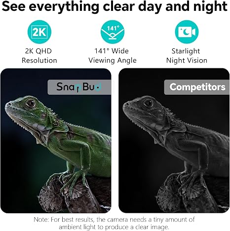 3MP 2K AI Reptile Aquarium Camera, Close-Focus Lens for Fish Tank Terrarium