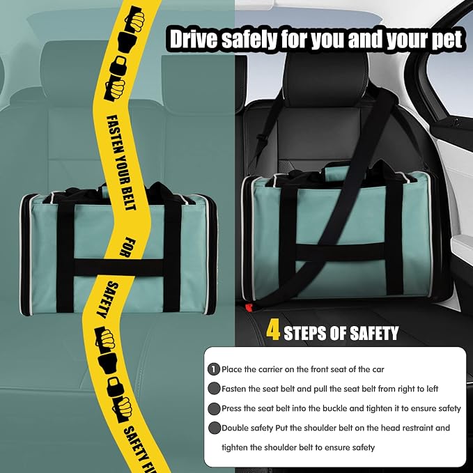 Cat Dog Carriers Soft-Sided Pet Carrier Large Cats for Medium Big Cat Small Dog Puppy up to 16lbs TSA Airline Approved Animal Collapsible Cat Carrier Carriers Travel Carrier Cat Bag (17x11x11)