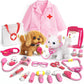 Eohemeral Pet Vet Kit for Kids with 2 Plush Pets (Dog&Cat) &Doctor Costume