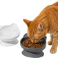 Kitty City Elevated Cat Bowls (Set of 2), Whisker-Friendly Raised Cat Food & Water Dishes, Modern Pedestal Design, Dishwasher Safe, 6.5 oz Each – White & Gray