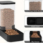 Automatic Cat Feeder and Water Dispenser in Set with Pet Food Bowl,Gravity Dog Waterer and Food Feeder for Small Medium Dog Cat Puppy Kitten Large Capacity(3.3L,Black)
