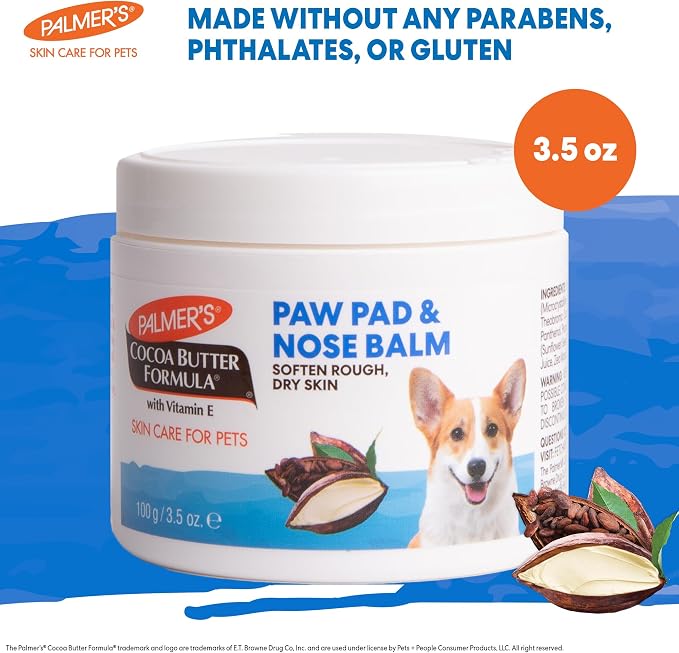 Palmer's for Pets Cocoa Butter Paw Pad and Nose Balm for Dogs, 3.5 Oz