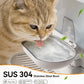 Wireless Cat Water Fountain No Filters, Wastewater Separation, FEELNEEDY Stainless Steel Bowl, 3.5L Pet Water Fountain for Cats & Dogs Dispenser, White
