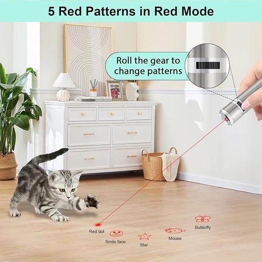 TBTeek Cat Toys, Rechargeable, 3 Light Modes & 5 Fun Patterns