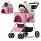 MoNiBloom Foldable Pet Stroller for Small & Medium Dogs, Pink