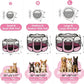 Siedihit Dog Pet Playpen Tent Crate Cage with Washable Pee Pad, Large Pink