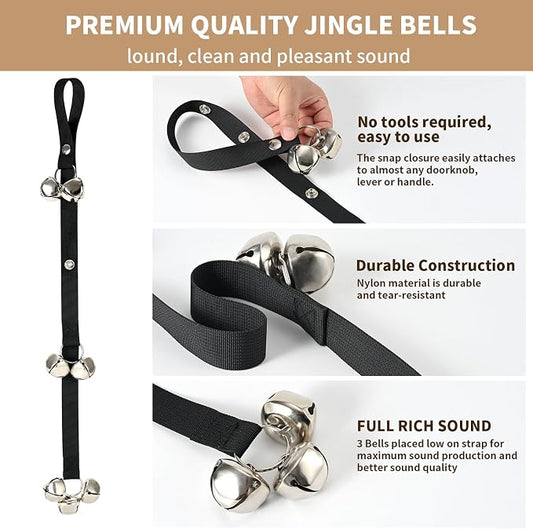 Luckyiren Upgraded Puppy Bells Dog Doorbells for Door Knob/Potty Training/Go Outside-Dog Bells for Puppies Dogs Doggy Doggie Pooch Pet Cat for Dog Lovers-Premium Quality-3 Snaps for Length Adjustment