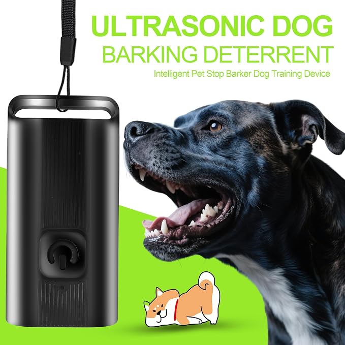 Mini Ultrasonic Dog Bark Deterrent Device - Stop Dog Barking Device for Own or Neighbor's Dog, Rechargeable Anti Barking Dog Trainer Portable Stop Barking Pet Training Tool