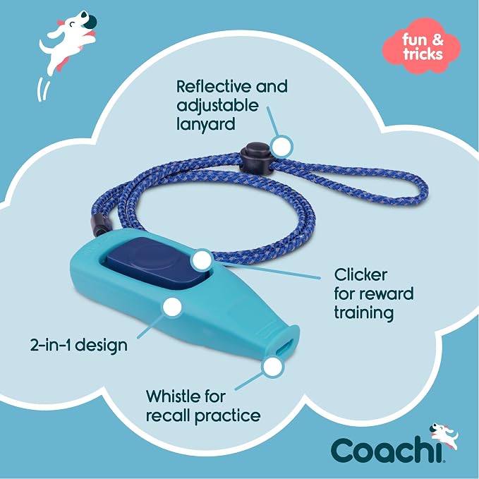 Company of Animals Coachi Whizzclick | Light Blue/Navy Button