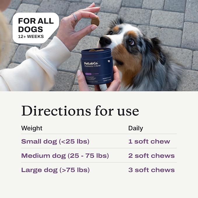 PetLab Co. Probiotic Chews for Dogs, 30 Soft Chews, Pork