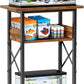 5-10 Gallon Fish Tank Stand with Storage Shelves, 3-Tier Aquarium Stand with Rust-Proof Metal Frame, Heavy Duty Waterproof Reptile Turtle Tank Stand for Home Office Up to 150LBS, 21.5" L x 11.5" W x 30" H, Rustic Brown