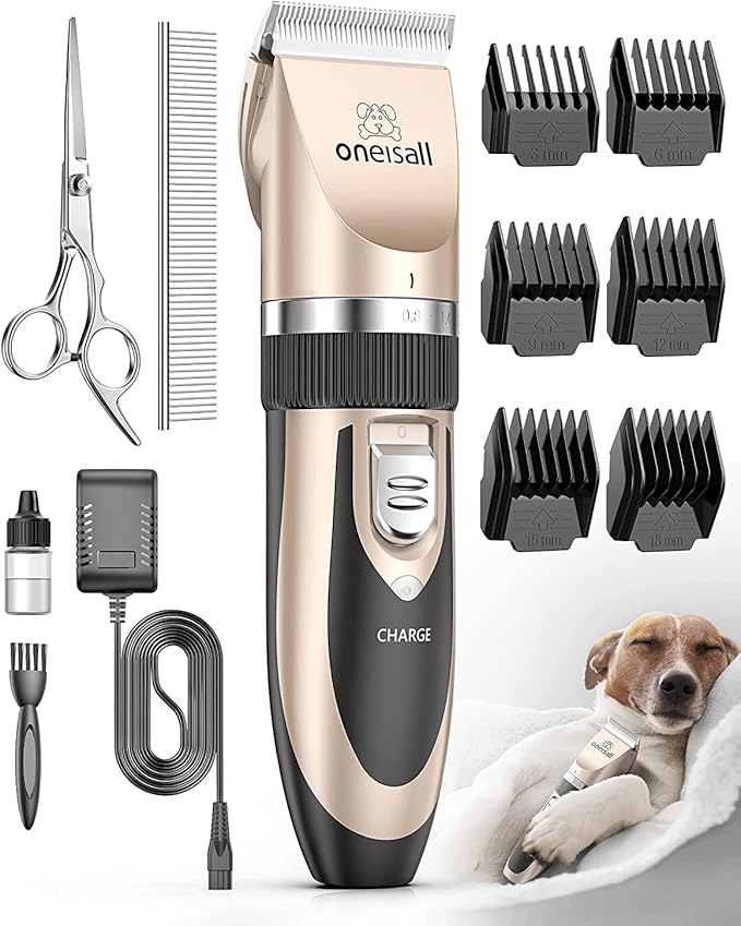 oneisall Low Noise Dog Clippers Grooming Kit for Dogs Cats Pets