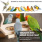 Wooden Bird Perch Toy with Mirror & Stainless Steel Bowl, Cage Accessory