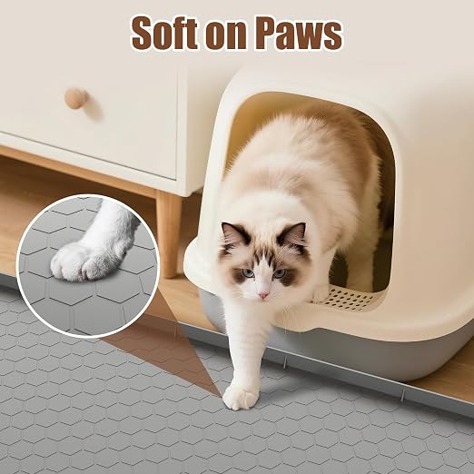 Cat Litter Mat Silicone Rubber, 86×56 Pet Feeding Mat