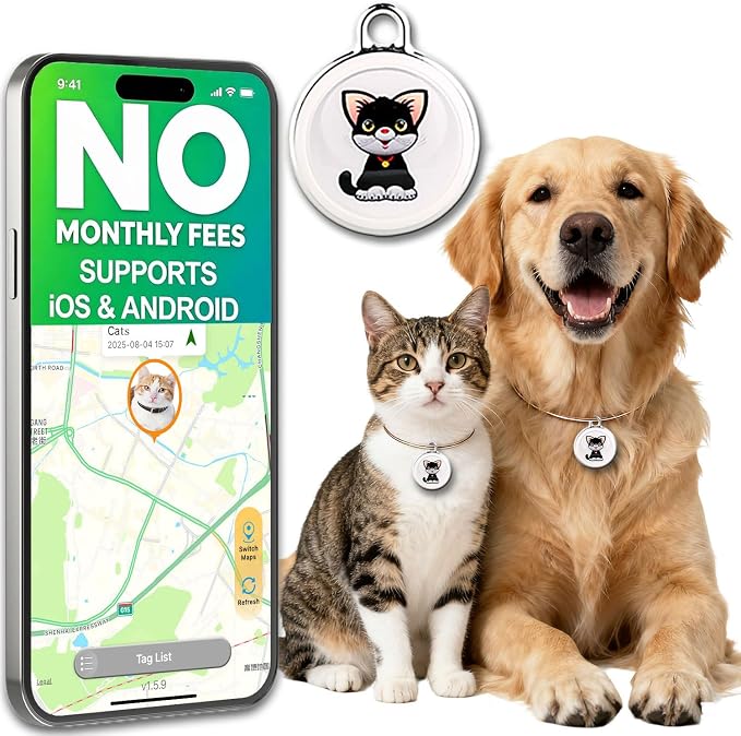 GPS Tracker for Dogs,Mini Cat Tracker,Smart Pet Tracker,No Monthly Fee