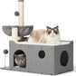 Veehoo 31.9" Small Cat Tree Condo for Large Cats with Scratching Post & Bed