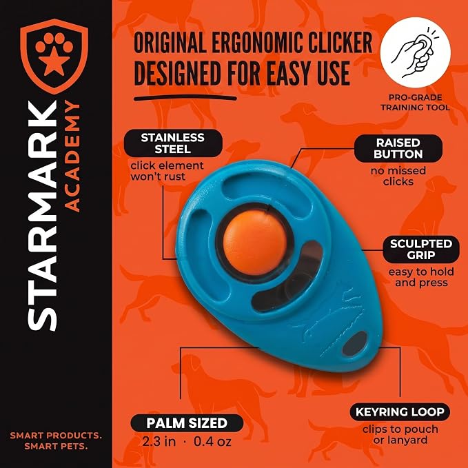 Starmark Pro-Training Clicker for Dogs, Reward-Based Pet Training