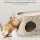 DownyPaws Cat House for Indoor Cats, Peekaboo Cat Bed Cave, Cream