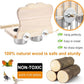 Wooden Bird Perch Toy with Mirror & Stainless Steel Bowl, Cage Accessory