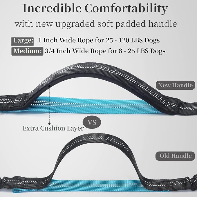 iYoShop Hands Free Dog Leash with Zipper Pouch, Large, 25-120 lbs, Black