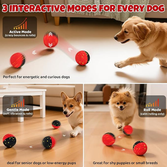 Interactive Dog Toy Ball with Remote Control - Bounce Ball for Dogs, Automatic Rolling, E-TPU Bite-Resistant, Stimulating Moving Dog Toys for Small Dogs, Medium and Large Dogs, Indoor & Outdoor