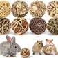 Bunny Rabbit Chew Grass Balls, Rolling Chew Toys for Small Animals (8 Pcs)