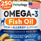 Omega 3 for Dogs - 250 Fish Oil Chews for Dog Shedding & Allergy Relief