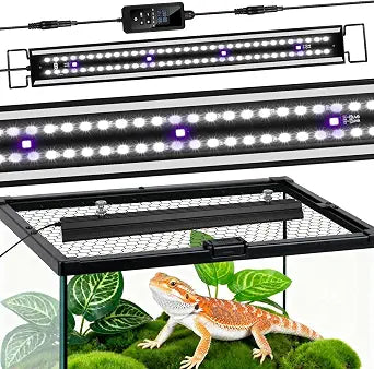 16-Inch UVB Reptile Light, Dimmable UVA UVB Lamp with Timer