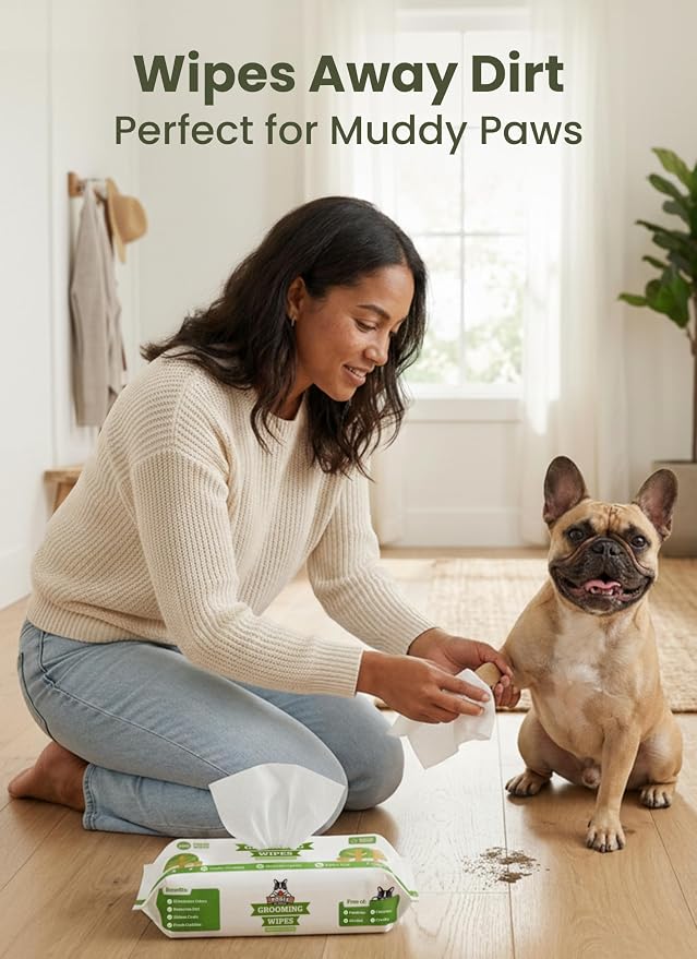 Pogi's Dog Grooming Wipes for Paws & Butt, Fragrance Free, 100 Wipes