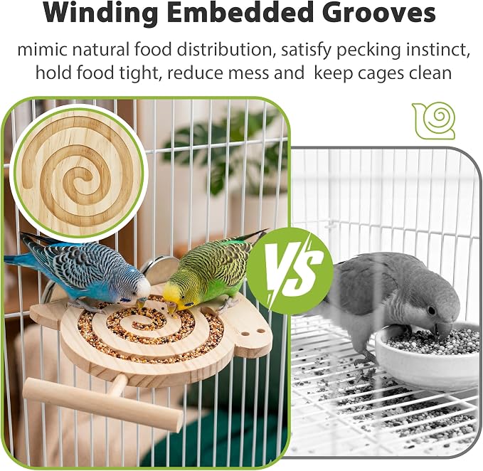 Bird Foraging Toys with Perch, for Novice/Older/Slow-Learning Birds