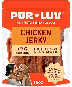 Pur Luv Chicken Jerky Dog Treats,100% Real Chicken Breast, 16 Ounces