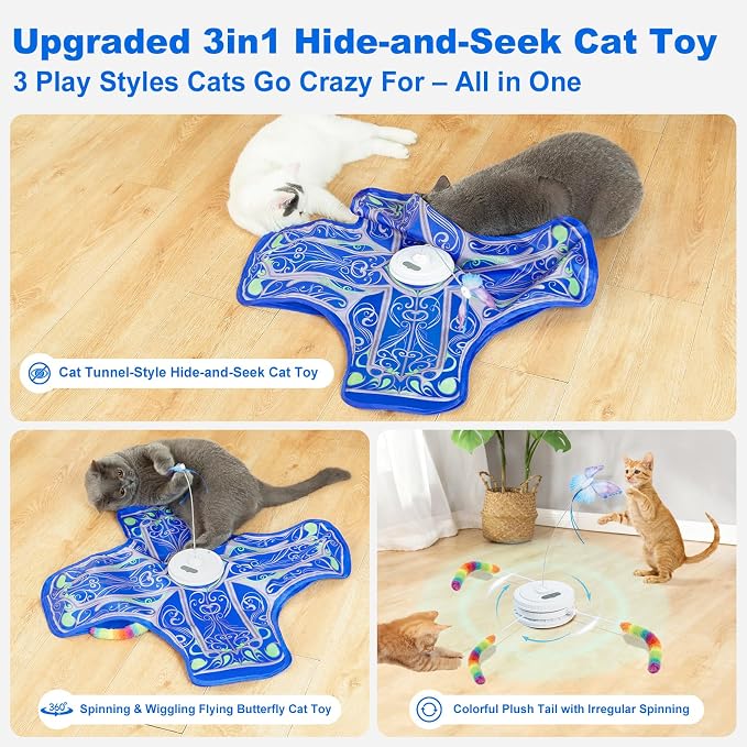 Interactive Cat Toys for Indoor Cats,Automatic Kitten Tunnel Toy