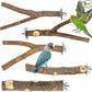 5 Pcs Natural Wood Bird Perch Stand Set for Bird Cages