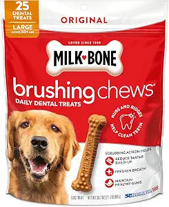 Milk-Bone Brushing Chews Large Daily Dental Dog Treats, 33.7 oz Bag