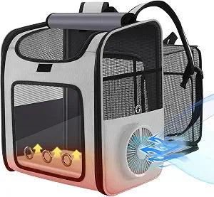 Smart Cat Backpack Carrier with Cooling Fan & Heating Pad