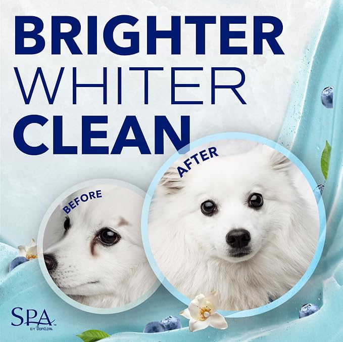 TropiClean SPA Tear Stain Remover for Dogs, Blueberry Facial Shampoo, 8oz