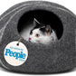 MEOWFIA Cat Cave - Merino Wool Bed for Indoor Cats (Dark Gray, Medium)