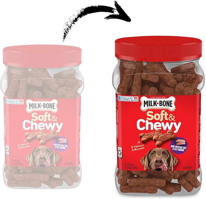 Milk-Bone Soft & Chewy Dog Treats, 25 Oz. Canister