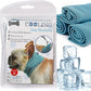 Dog Cooling Bandana Collar, Dog Bandanas Ice Instant Cooling Pet Bandana Scarf Collar Small Medium Dogs, Breathable Ice Towels Bulldog Cats Ice Collar Summer Cooling Towel Neck Wrap Leash Hole Blue
