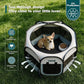 Dog Playpen, Portable Cat Playpen Crate Indoor for Dogs Cats Rabbits, Foldable Small Animal Guinea Pigs Bunny Cage Enclosure for Outdoor, Pop Up Dogs Cats Tent Kennel with Carrying Case, Grey