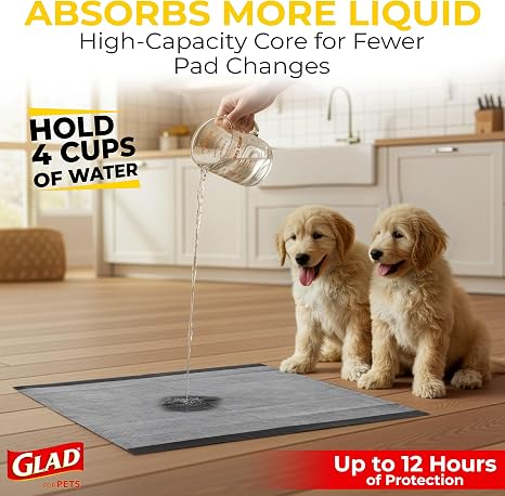 Glad for Pets Activated Carbon Disposable Dog Training Pads, 100 Count