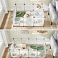 SONGMICS Pet Playpen with Floor, Small Animal Playpen