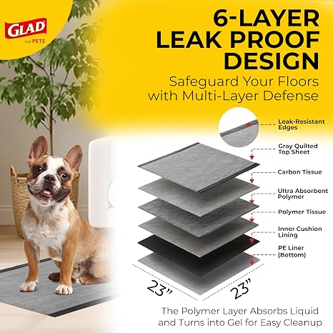 Glad for Pets Activated Carbon Disposable Dog Training Pads, 100 Count