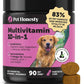 10-in-1 Dog Multivitamin Supplement with Glucosamine & Probiotics - Hip & Joint Support, Digestive Health, Immune Support, Heart & Skin - All-in-One Daily Vitamins & Omega-3s (Peanut Butter, 90 ct)