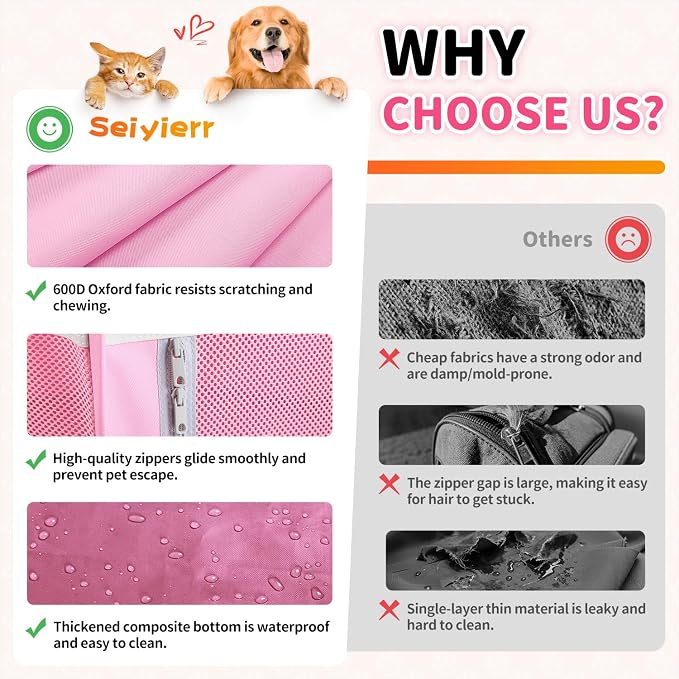 Seiyierr Dog Playpen, Portable Pet Play Pen Foldable Carrying Case, Puppy Pens Outsid for Small Cat Indoor/Outdoor, Removable Mesh Shade Cover