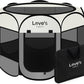 Love's cabin Pet Puppy Dog Playpen, Small Dog Tent Crates Cage Indoor/Outdoor, Portable Playpen for Cat, Foldable Pop Up Dog Kennel Playpen with Carring Case, Removable Zipper Top, Grey