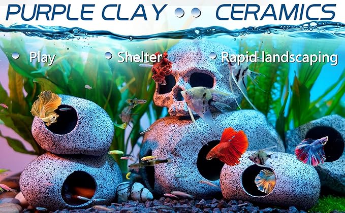 Ameliade Betta Fish Tank Rock Cave Decor Aquarium Accessories, Medium