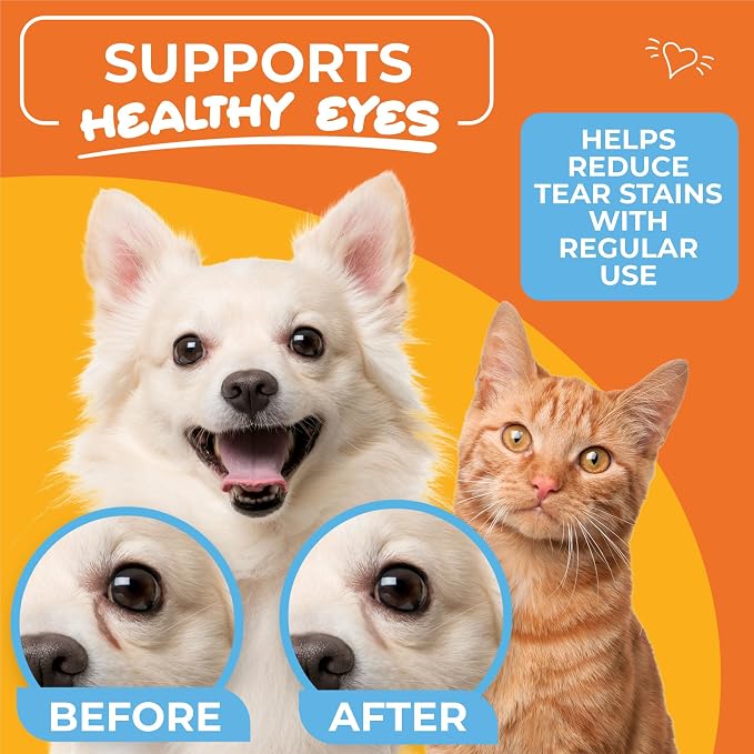 Dog Eye Wipes (100 Count) Hypoallergenic Eye & Face Wipes for Dogs & Cats - Pet Tear Stain Remover & Cleaner - Cleans & Removes Discharge, Crust, & Gunk (Coconut)