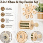 Chinchilla Chew Toys 2‑in‑1 Set Rotating Wooden Spinning Bunny Hay Feeder
