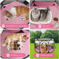 Siedihit Dog Pet Playpen Tent Crate Cage with Washable Pee Pad, Large Pink